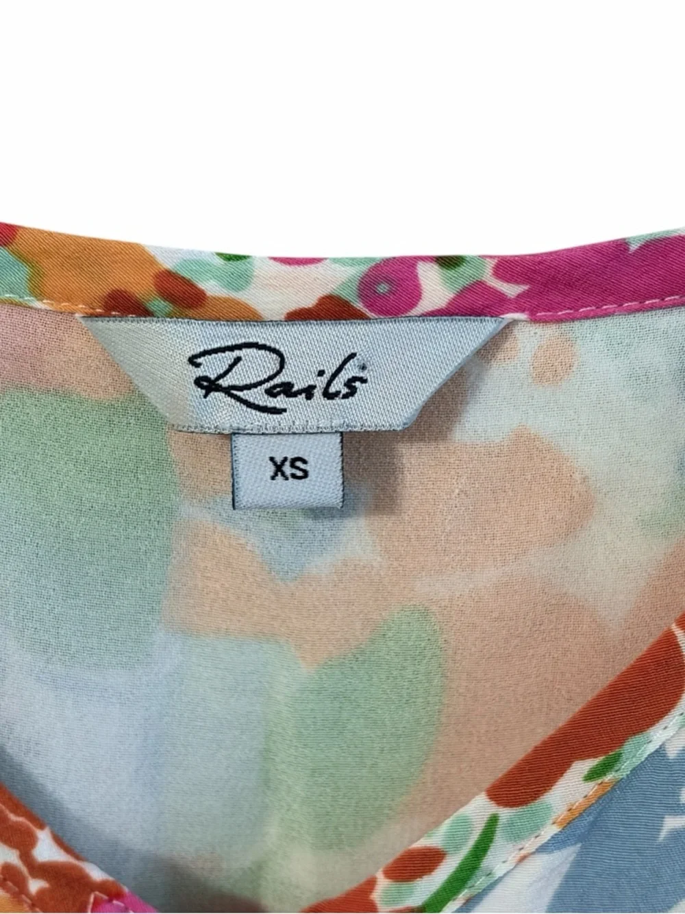 Rails Floral Button Front Midi Dress XS Colorful Spring Summer - Picture 8 of 11